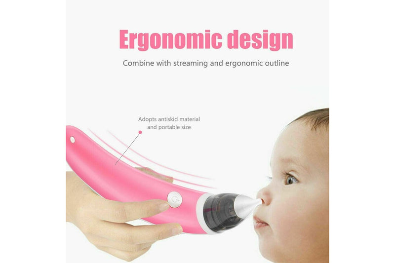 Baby Nasal Aspirator Electric Safe Hygienic Nose Cleaner Snot Sucker For (Red) Baby Health