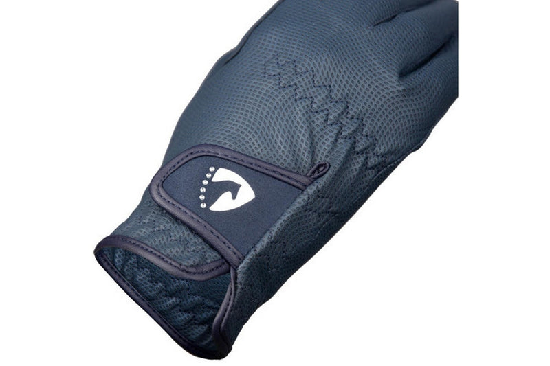 Hy Womens/Ladies Sparkle Riding Gloves (Navy) (L)