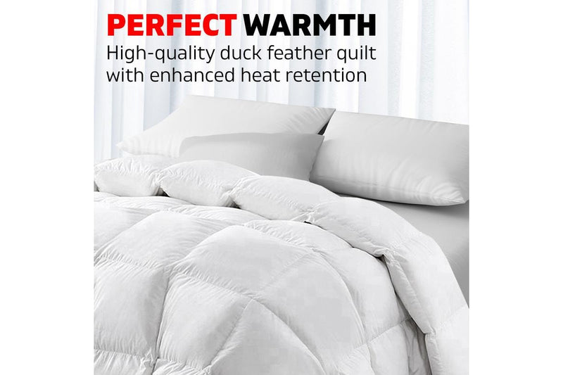 Super King Size Bedding Duck Down Feather Quilt Doona Duvet Winter 500GSM White