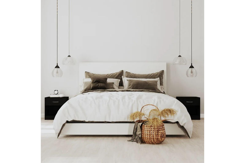 Bedside Cabinets 2 Pcs With Drawer Black Bedside Tables