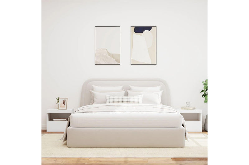 Bedside Cabinets With Led Lights 2 Pcs White 50X40x45 Cm Bedside Tables