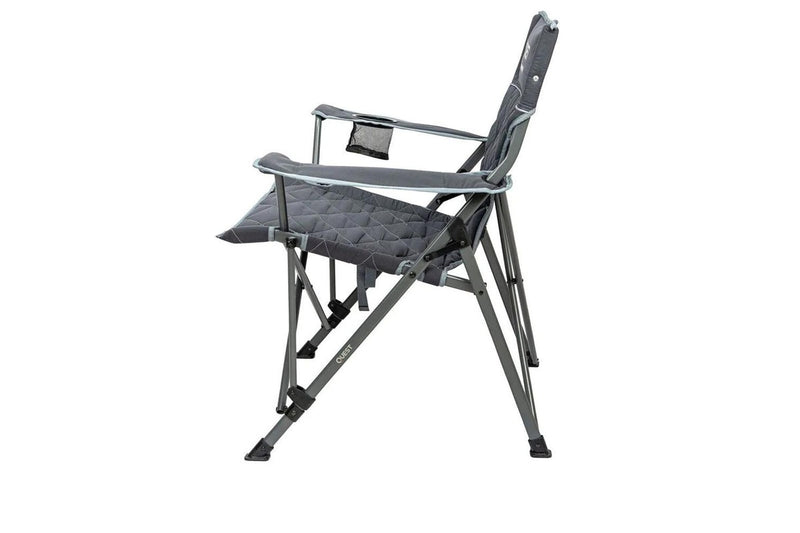 Quest Stowaway 89cm Steel Camp Chair w Armrests Outdoor Camping Picnic Grey