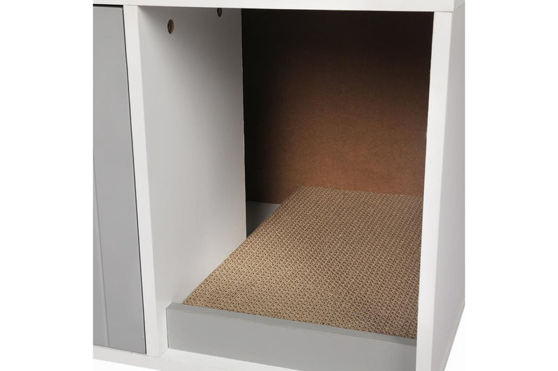 Enclosed Cat Litter Cabinet Box Grey