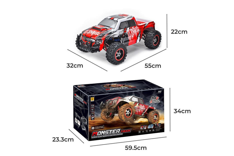 Centra RC Car 1:8 4WD Off-Road Racing Brushed Motor 2.4GHz Remote Control Red