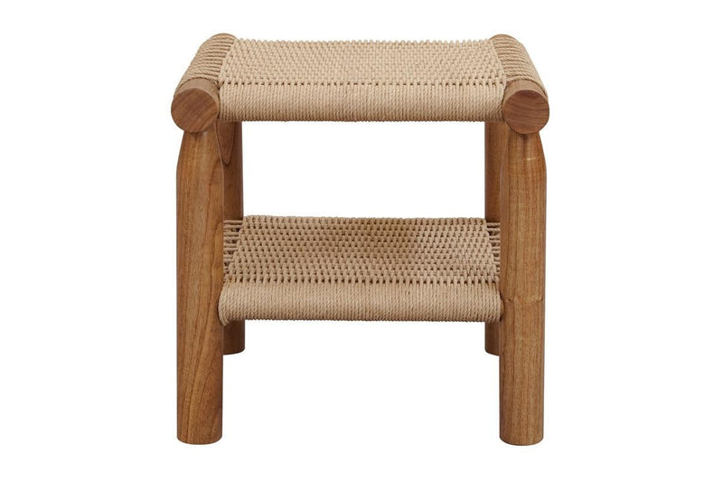 Kelly Handwoven Rattan Lamp Table (Almond)