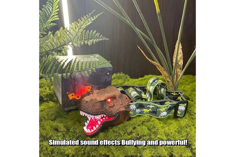 Costcom Dinosaur Headlamp for Kids Flashlight Rechargeable Led Headlights Roar Silent