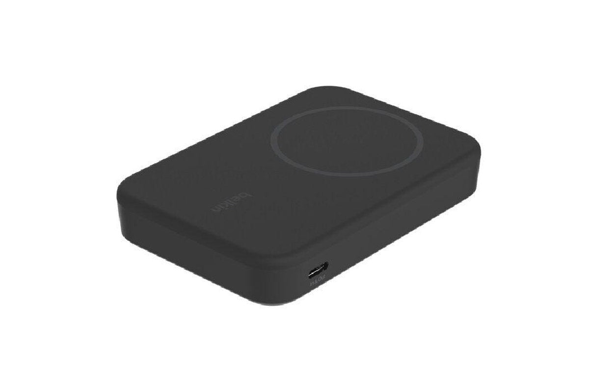 Belkin BoostCharge Qi2 15W 10K Power Bank Wireless Charger, Black(BPD008BTBK) 45cm USB-C to USB-C Cable, 15W Total Power, 4-Port Power Bank
