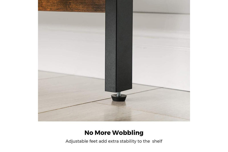 Ladder Shelf 4-Tier Home Office Bookshelf Metal Frame Industrial Rustic Brown Black