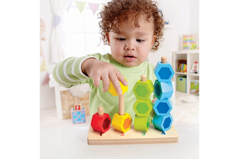 Hape: Counting Stacker - Wooden Block Set