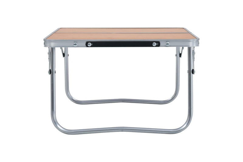 Folding Camping Table Brown Aluminium 60x40 cm vidaXL