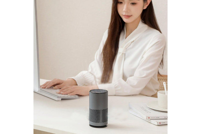 Portable Negative Ion Air Purifier Air Cleaner for Car Home Bedroom Grey