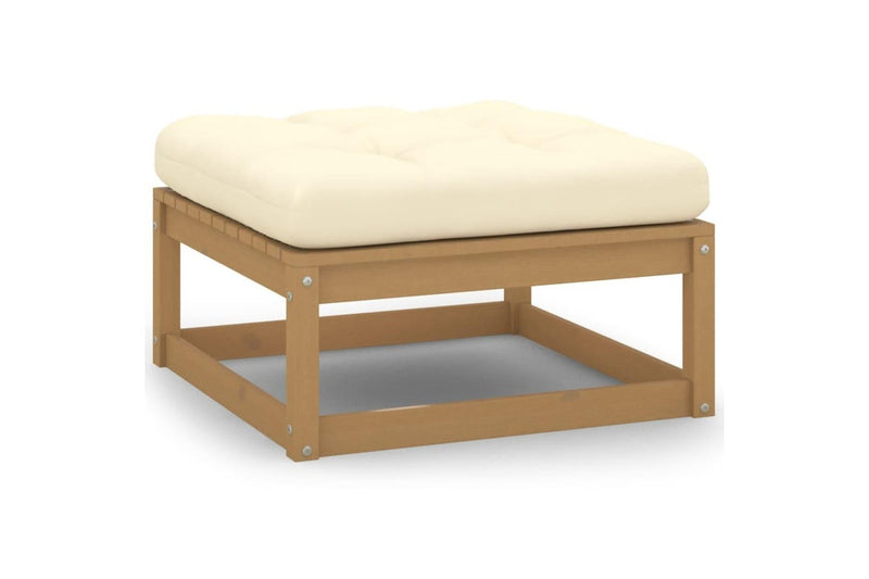 Garden Footstools with Cushions 2 pcs Solid Wood Pine vidaXL