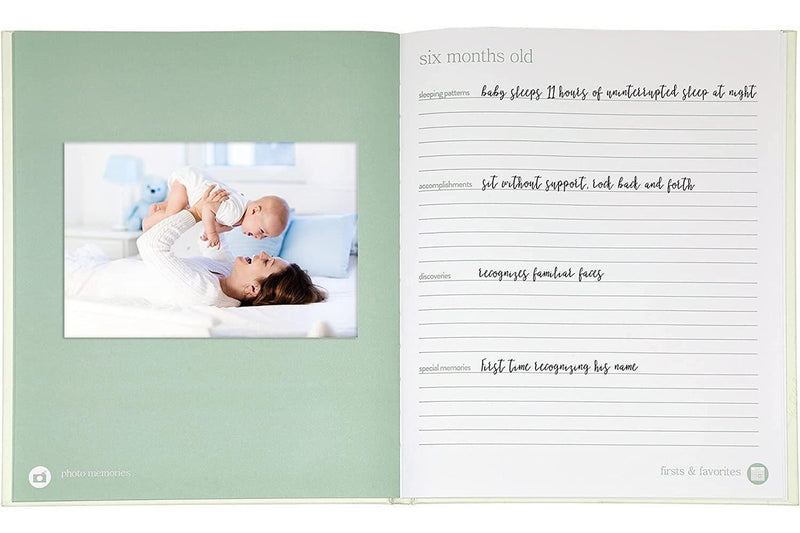 Pearhead: Leaves Baby Book - Sage