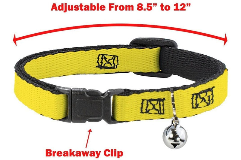 Peanuts: Charlie Brown Zig Zag Stripe Yellow/Black - Breakaway Cat Collar with Bell