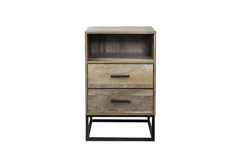 Artiss Bedside Table 2 Drawers with Shelf - BADAN