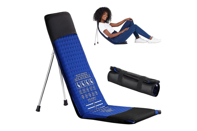 SitX AirPro Inflatable Foldable Portable Pocket-Sized Camping Chair Blue Black