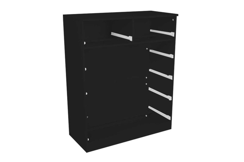 Tallboy Dresser 6 Chest of Drawers Cabinet 85 x 39.5 x 105 - Black