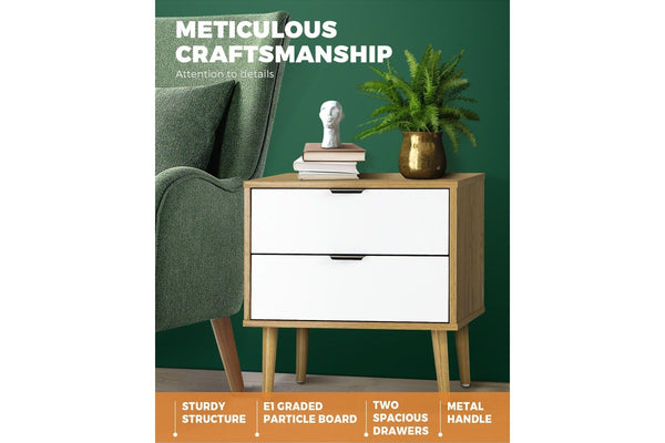 Oikiture Bedside Tables Set of 2 Side Table