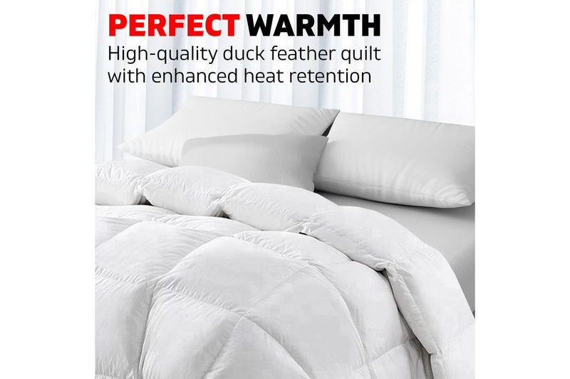 Queen Size Bedding Duck Down Feather Quilt Doona Duvet Winter 500GSM White