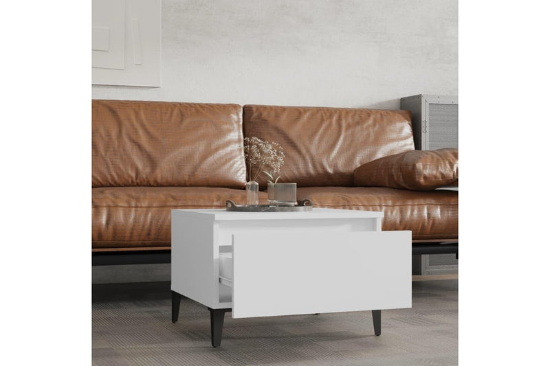 Side Table White 50x46x35 cm Engineered Wood vidaXL