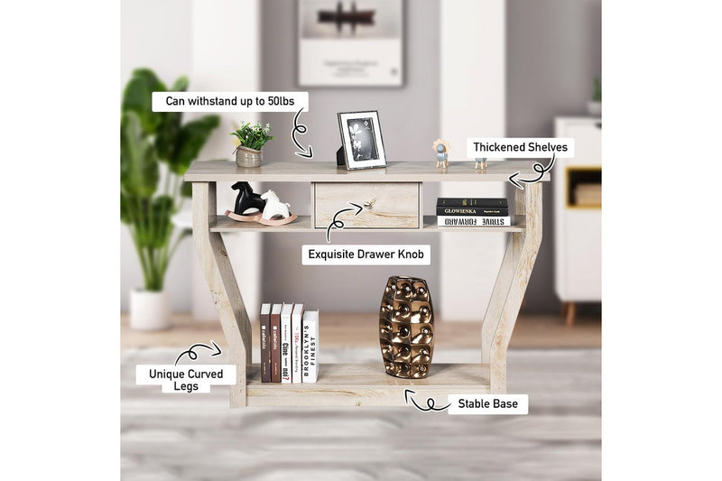 Giantex Console Table Hallway Table Entry Tables Sideboard Display Organiser Gray Wash
