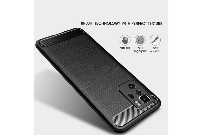 For Xiaomi Redmi Note 10 Pro 4G Case, Rugged Shockproof Heavy Duty Snti Slip Protective Case Cover (Black)