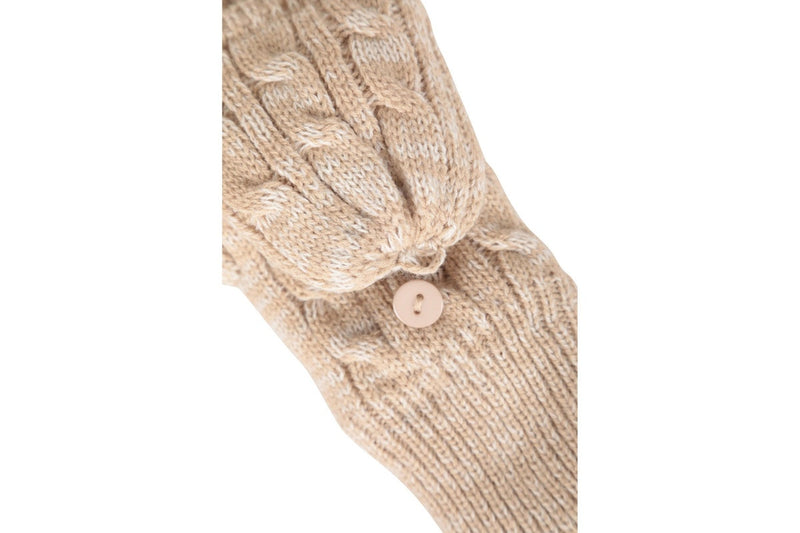 Mountain Warehouse Womens/Ladies Faux Fur Lined Fingerless Gloves (Beige) (One Size)