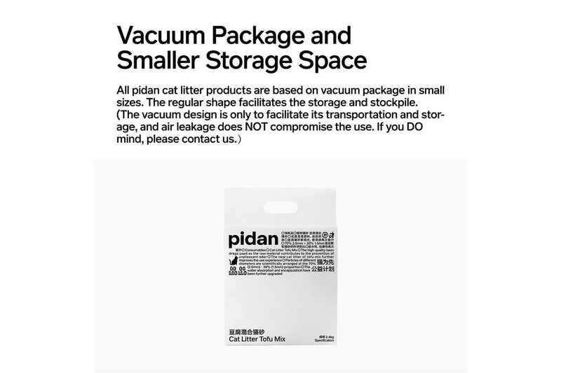 2x Pidan 2.4kg 6L Original Tofu Cat Toilet Litter Pea Dregs Flushable Absorbent
