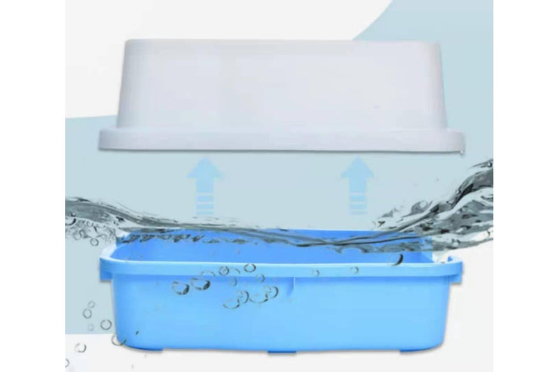 YES4PETS Large Deep Cat Kitty Litter Tray High Wall Pet Toilet Tray With Scoop Blue