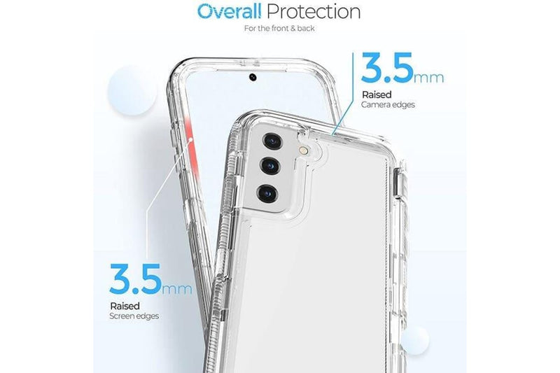 For Samsung Galaxy S22 Transparent Defender Slim Polycarbonate Case Cover (Clear)