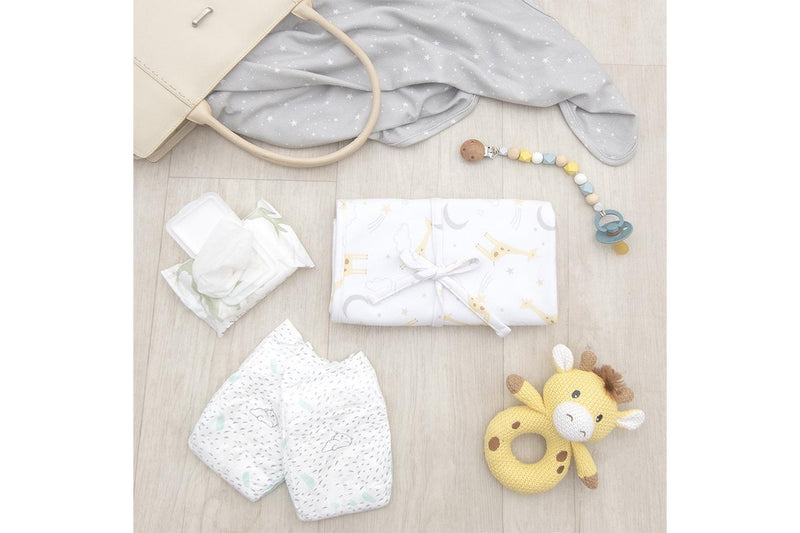 Living Textiles Baby Newborn Waterproof Cotton Travel Change Mat Noah Giraffe