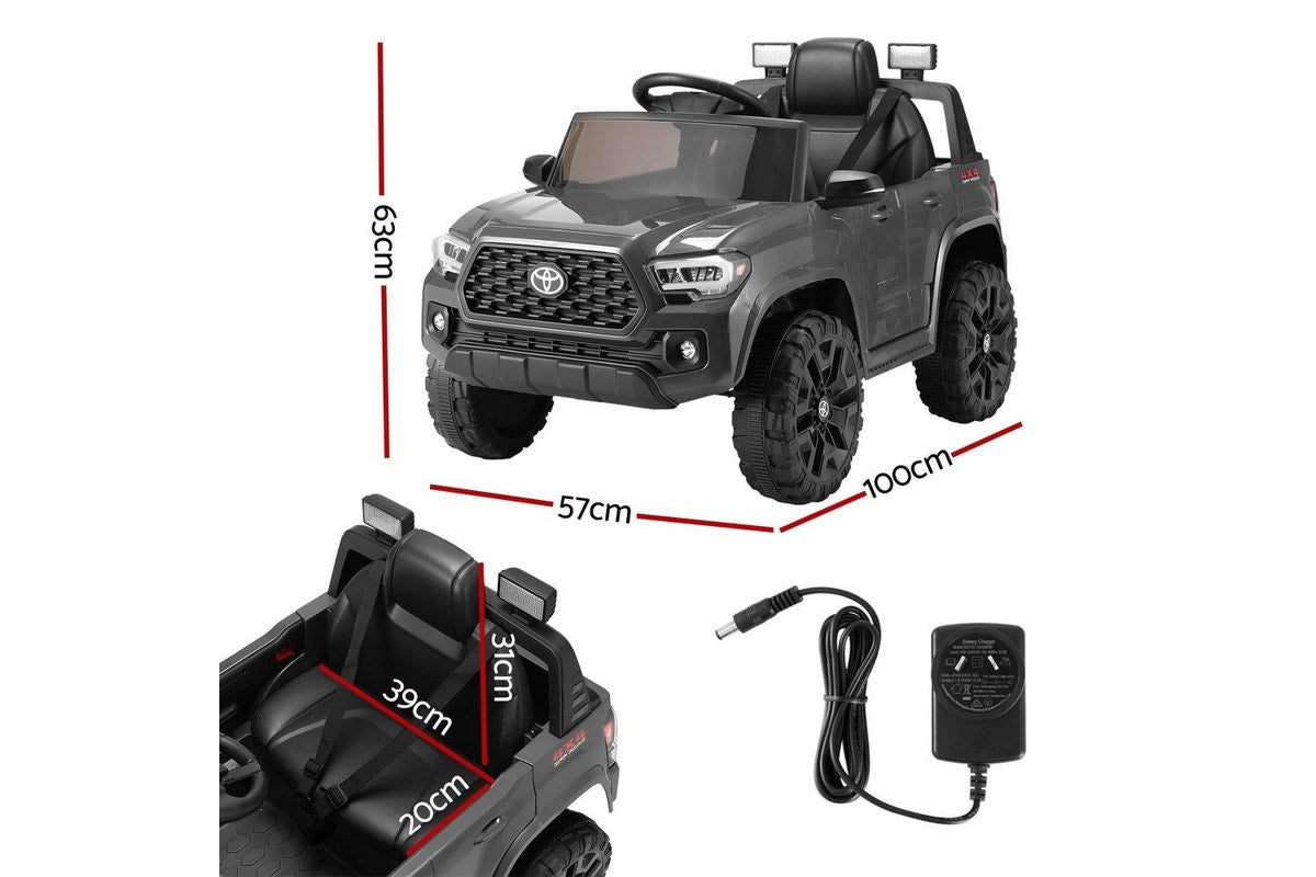 Kids Electric Ride On Car Toyota Tacoma Off Road Jeep Toy Cars Remote 12V Grey