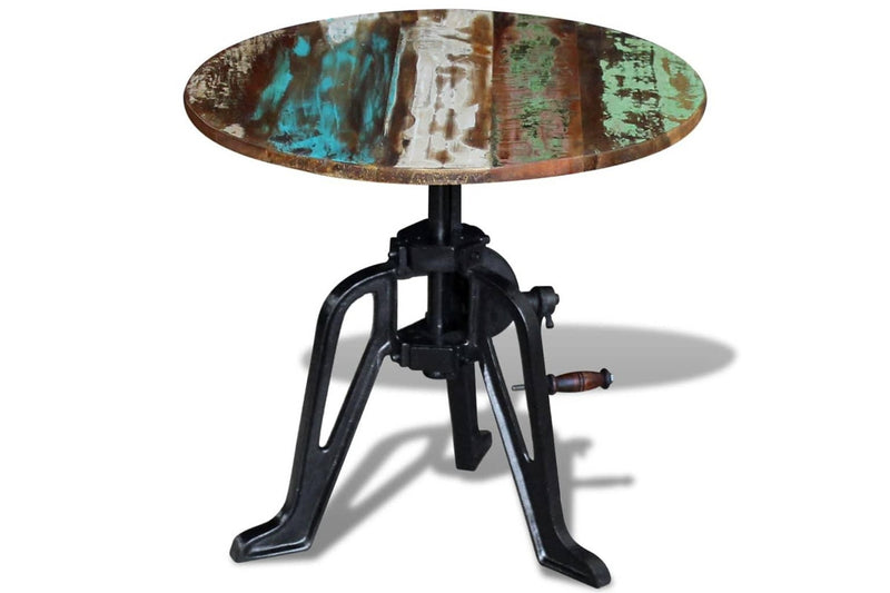 Side Table Solid Reclaimed Wood Cast Iron 60x(42-63) cm vidaXL