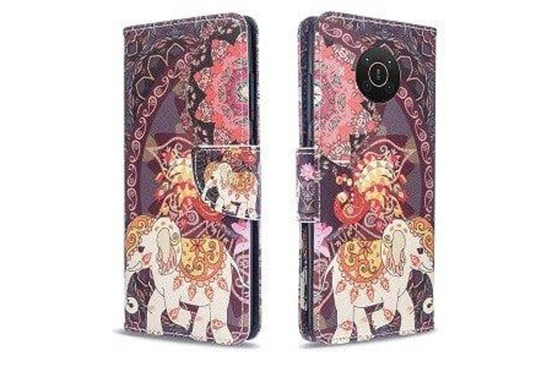 For Nokia X20 Case SupRShield Wallet Card Leather Flip Magnetic Stand Phone Cover (Elephant)