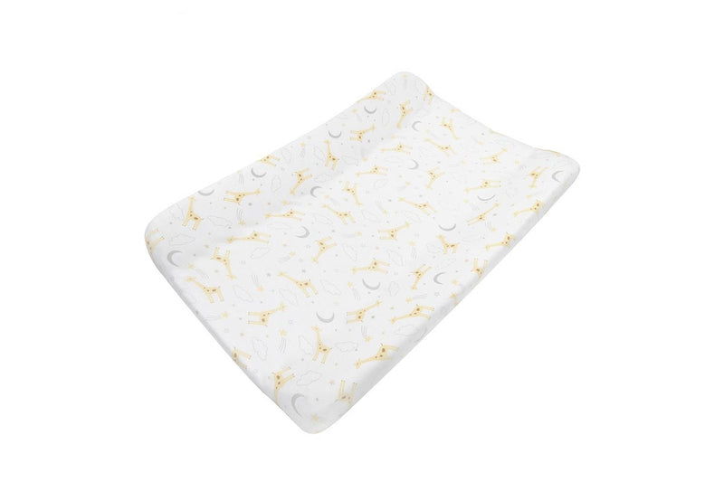 Living Textiles Cotton Baby Change Pad Cover & Waterproof Liner Set Noah Giraffe