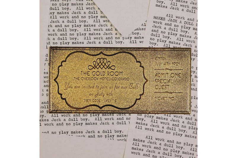 The Shining: Overlook Hotel Ball - 24k Gold Plated Ticket