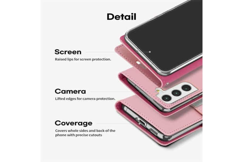 Goospery Samsung Galaxy S22 +/ S22 Plus Rich Diary Wallet Flip Case Leather Card Slots Magnetic Cover (Light Pink)