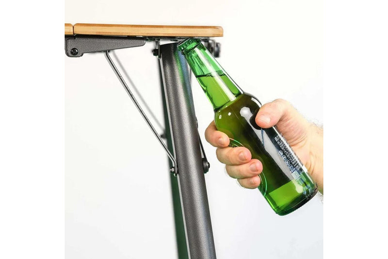 Quest 90cm Square Bamboo Table Outdoor Portable Camping Desk w Carry Bag Medium