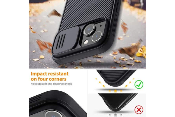 Nillkin For Apple iPhone 15 Plus Case, CamShield Series Slim Stylish Protective Case with Slide Camera Cover (Black)