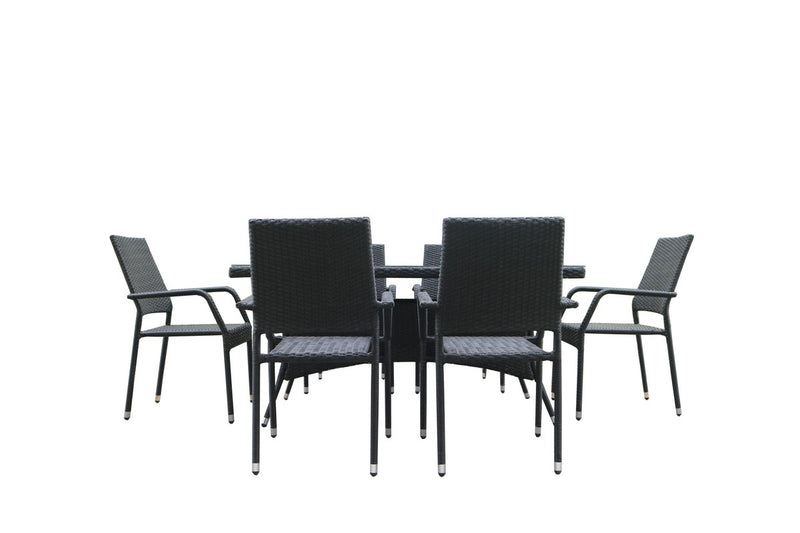 7Pcs Outdoor Dining Set Furniture Chair Table Rattan Wicker Lounge Patio Stylish