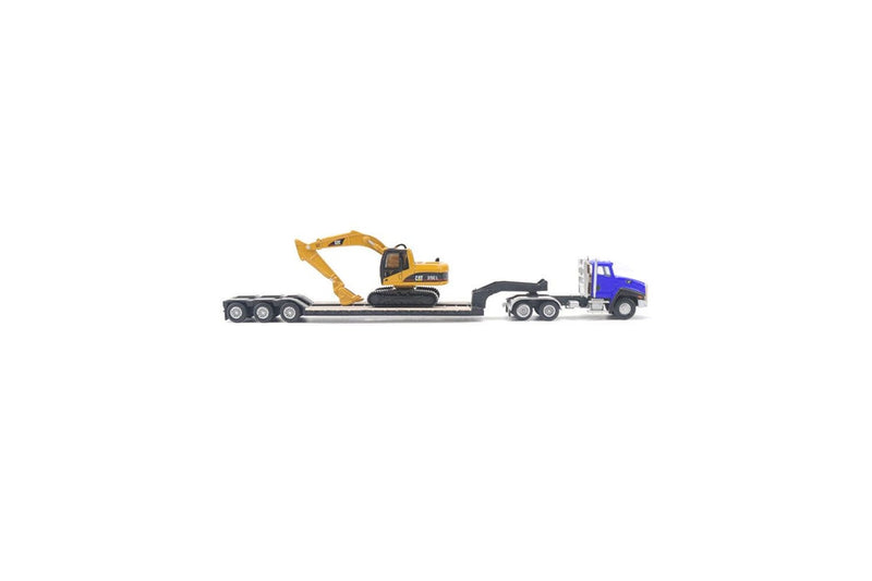 Diecast Masters 1:87 Cat CT660 Tractor & Lowboy W Excavator Kids Toy 8y+ Asstd