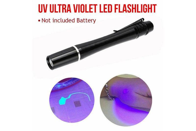 Mini Uv 395Nm Inspection Pen Torch Ultra Violet Flashlight Pocket Lamp Fluoresce Head Torches