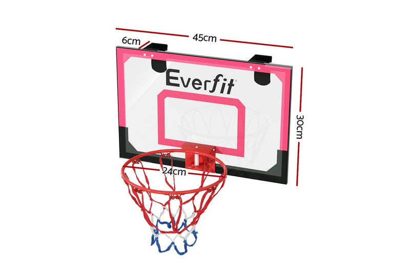 Everfit 23" Mini Basketball Hoop Backboard Door Wall Mounted Sports Kids Red