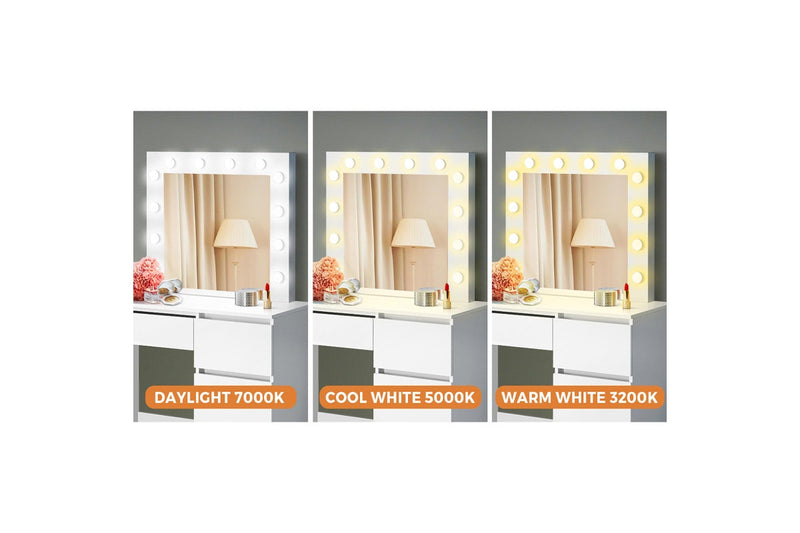 Oikiture Dressing Table Stool Set(White)