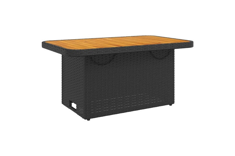 4 Piece Garden Dining Set with Cushions Black Poly Rattan vidaXL