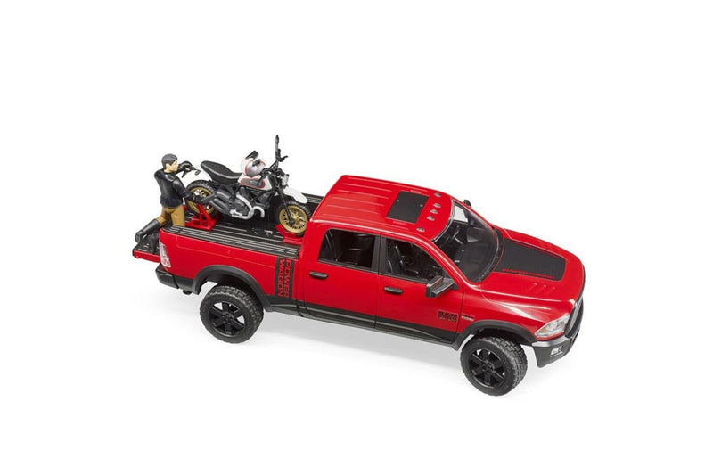 Bruder 1:16 RAM 2500 40cm Power Wagon w Ducati Desert Sled Toy Vehicle Kids 4y+