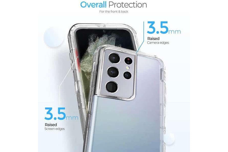 For Samsung Galaxy S22 Ultra Transparent Defender Slim Polycarbonate Case Cover (Clear)