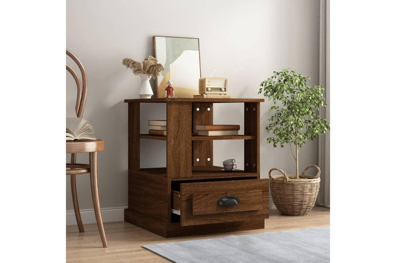 Side Table Brown Oak 50x50x60 cm Engineered Wood vidaXL