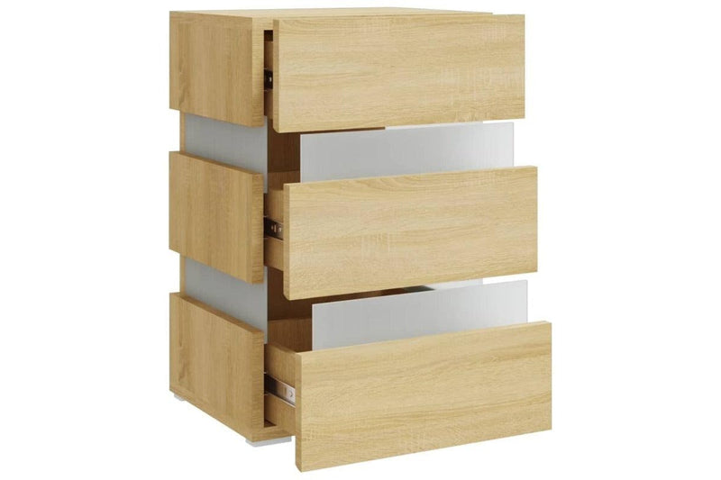 Led Bedside Cabinet 45X35x67 Cm Engineered Wood Bedside Tables