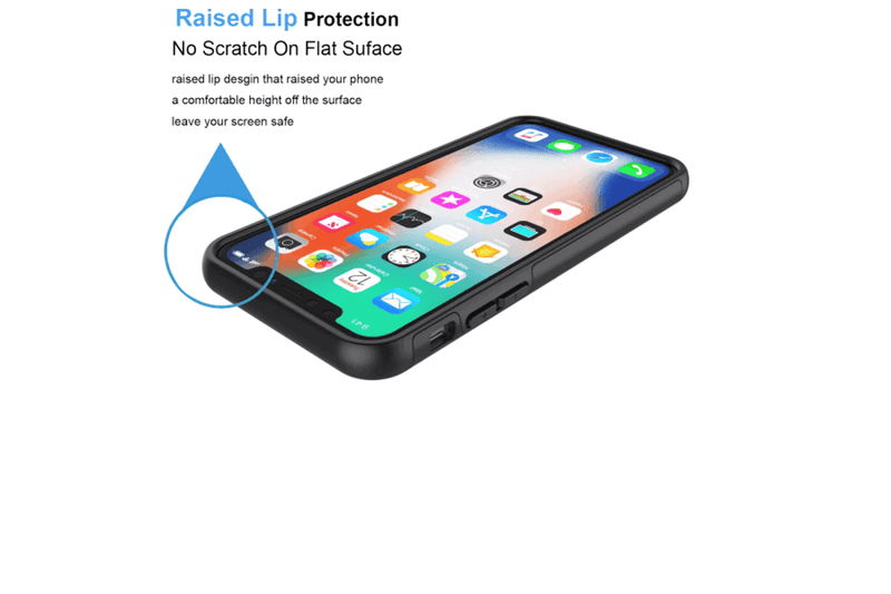 For Apple iPhone XS Max Case Drop Resistant Defender Tradies Heavy Duty Rugged Shockproof Tough Cover (Black)